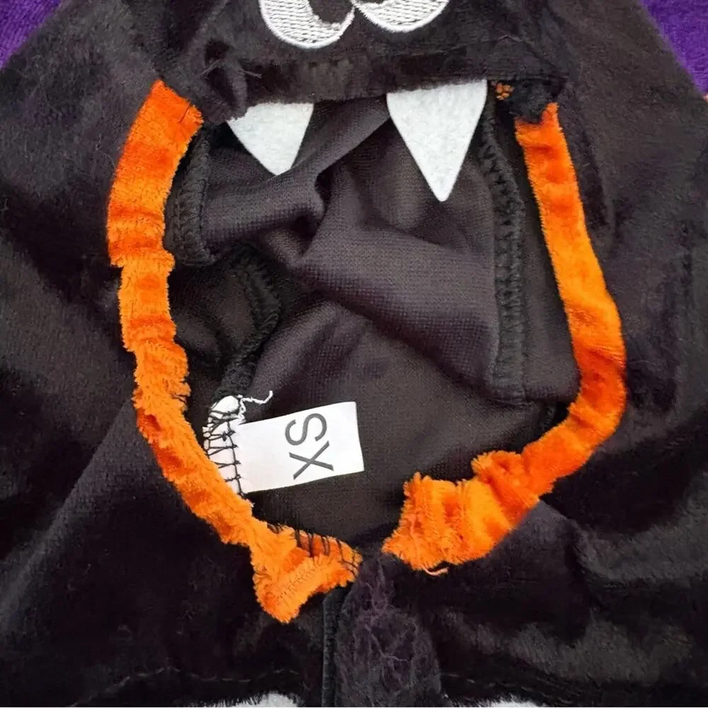 Baby Bat Halloween Costume Infant XS 0–6 Months Black Purple Jumpsuit Hood